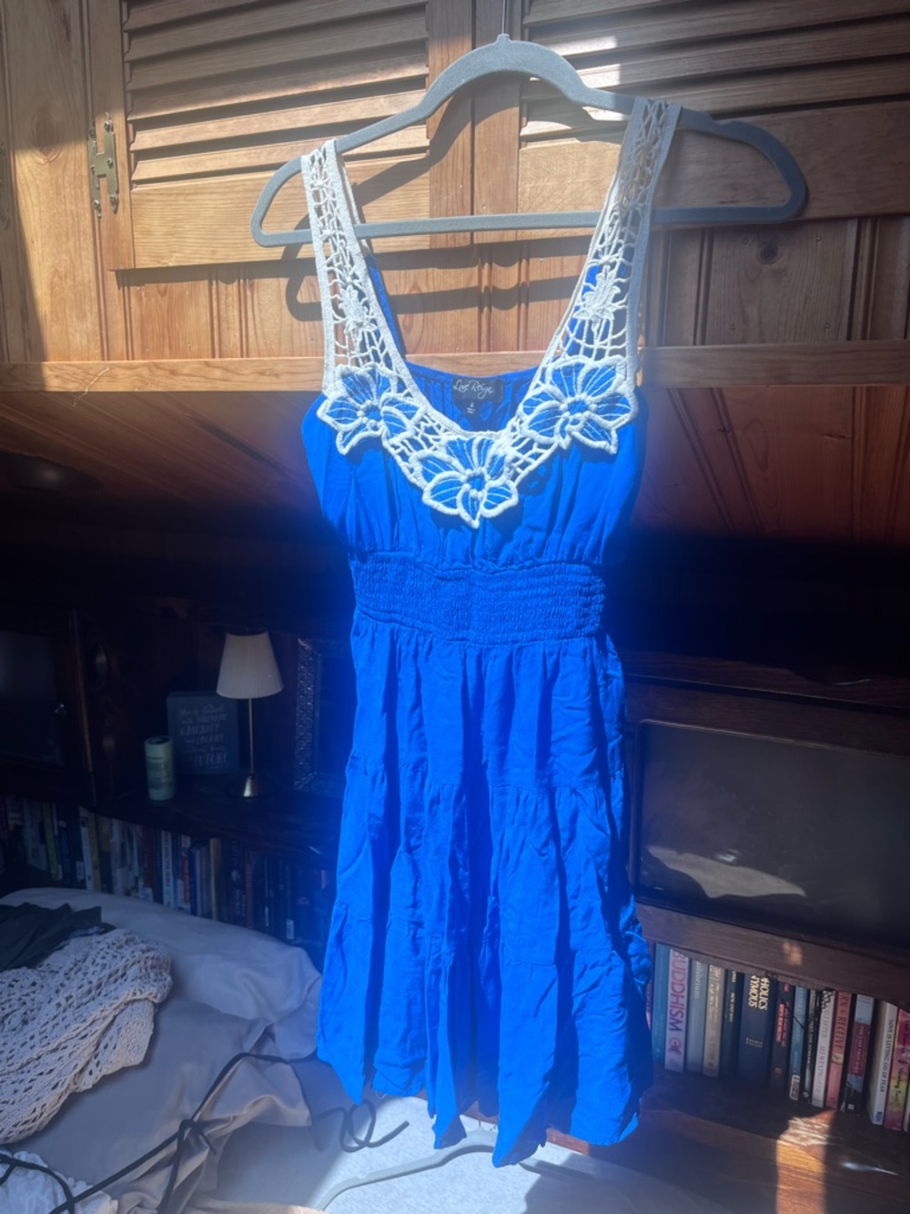 Love Reign Blue mini summer dress with lace detail
